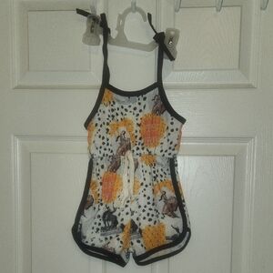 Kids' Western Polka Dot and Animal Print Romper